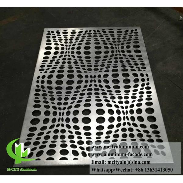 Powder Coated Perforated Aluminum Facade Panel 1200x2400mm CNC Engraved for Building Cladding