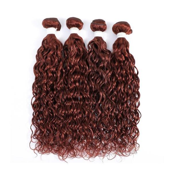 #33 Dark Auburn Water Wave Remy Human Hair Bundles Sew In Weave Bundles Brazilian Bundle Deals