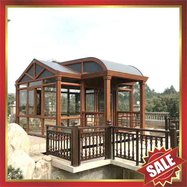 prefab solar sun rain villa garden gazebo wood style glass aluminum sunroom sun room house sunhouse enclosure cabin kits