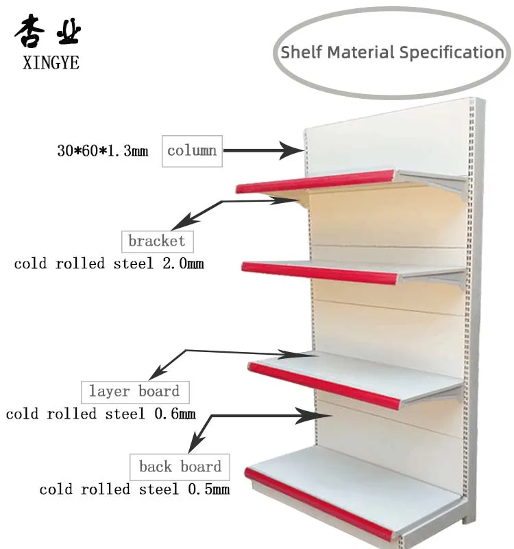 Estantes nuevos de 2023 China Factory Color personalizado Tamaño de acero doble lado Estantes de la feria comercial