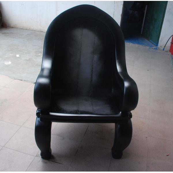 Commercial Fiberglass Rhino Chair / Sofa Home Furniture Animal Shape Black