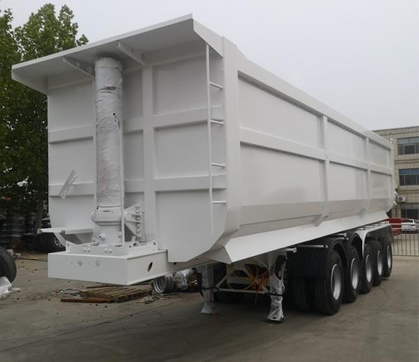 Heavy Duty 5 Axles Rear Dump Semi Trailer For Road Construction