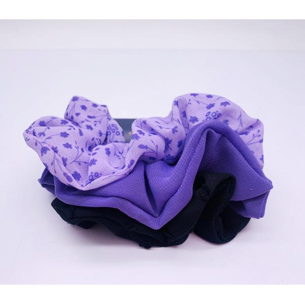 Femmes accessoires de cheveux en tissu portable Scrap Scrunchie couleur violette