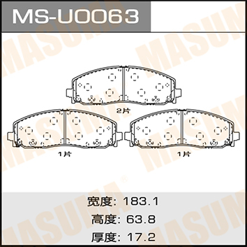 Year 2007- MS-U0063N MASUMA Vehicles Accessories Ultra Quiet set brake pads 7B0698151G