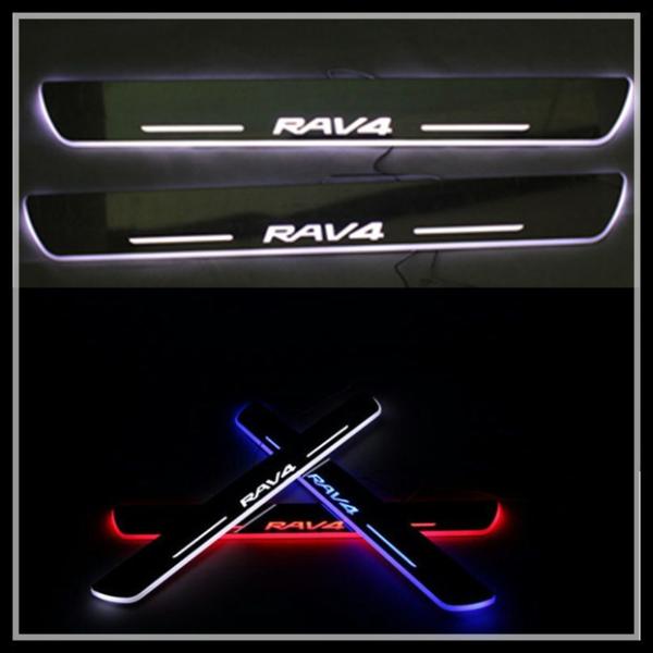 For TOYOTA LED moving door scuff light led door sills plate light for TOYOTA RAV4