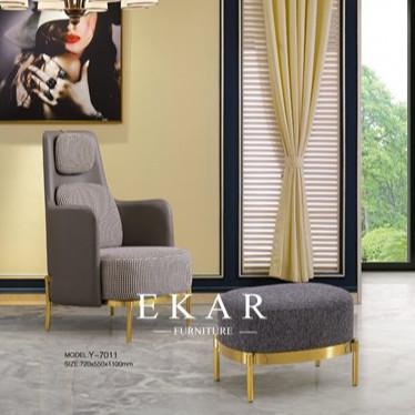 Modern Deluxe Different Design Metal Frame Luxury Leisure Fabric Leather Lounge Arm Chair