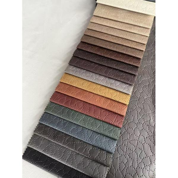 Knitted Abrasion Resistant Leather Look Fabric Faux Leather Upholstery Fabric