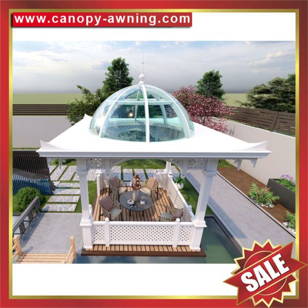 Outdoor Public garden park aluminum alu Circular rounded shape roof gazebo pavilion canopy awning shelter cover for sale