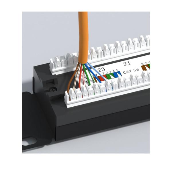 Сертифицированный RoHS Black Metal RJ45 Ethernet Patch Panel для установки на стойке