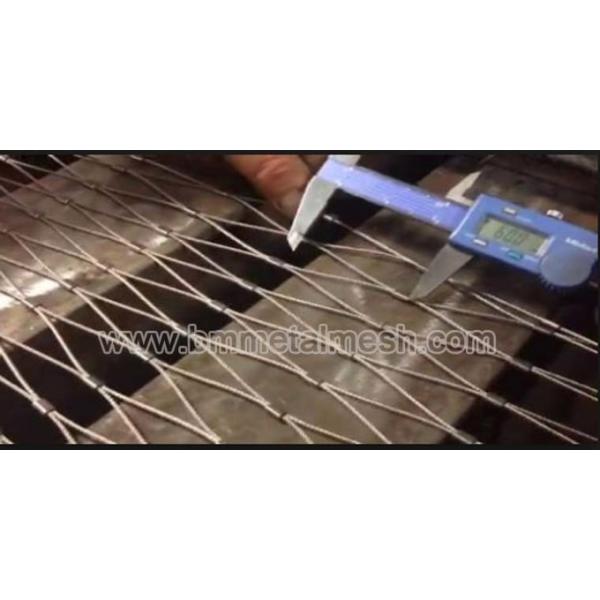 7x7 Stainless Steel Rope Mesh Netting 2mm Steel Rope Mesh Netting For Elevated Walkway Railing