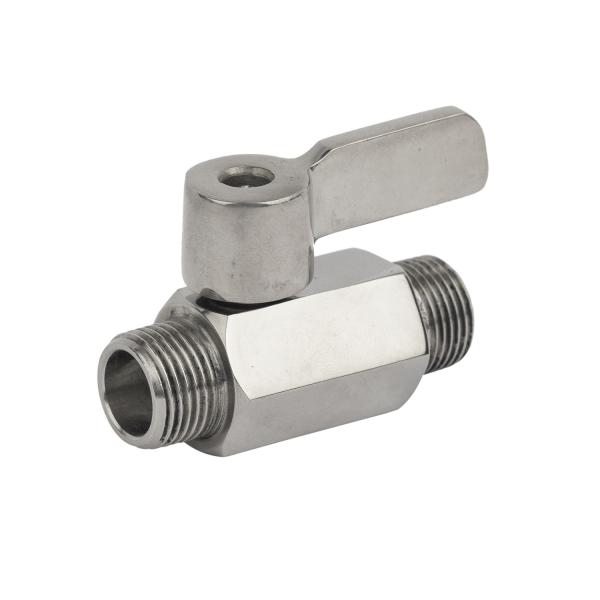 Mini SS304 Válvula de Esferas de Aço Inoxidável Manual com End threaded masculino com personalização Oed