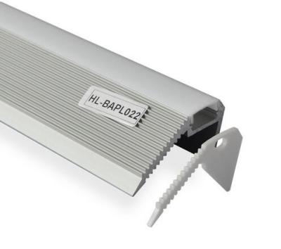 LED aluminum extrusion profile for stairs with CE Rohs Silver white Clear/Frosted/Milky PC cover