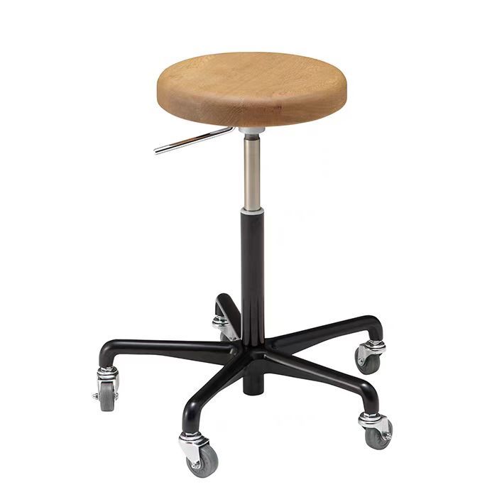 Metal Frame ESD Lab Chairs Adjustable Wooden Science Lab Stools Corrosion Proof