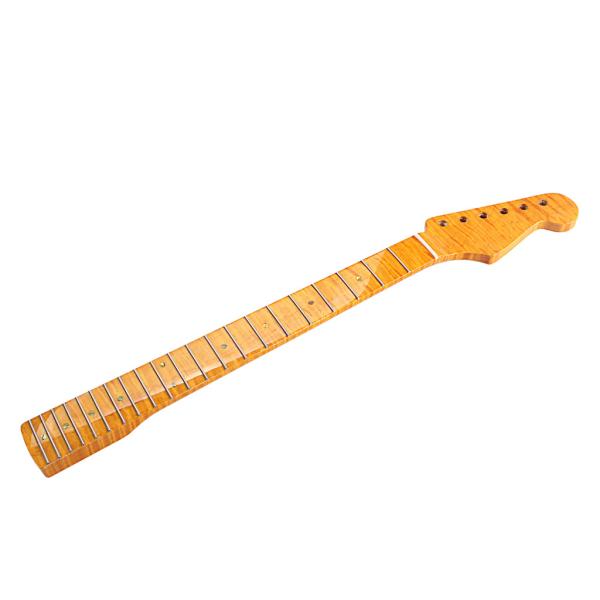 Замена шеи Fender Stratocaster 21 Frets Кленовый для электрической гитары ST Abalone Dots Tiger Flame