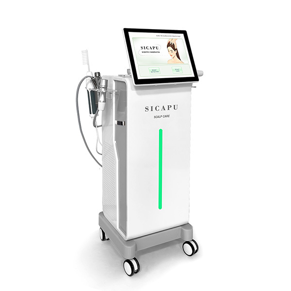 Máquina de terapia para el crecimiento del cabello con pantalla táctil de 15 pulgadas