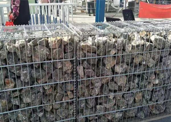 Stone Cages Wall Welded Mesh Gabion 4mm Wire Gauge 5x5 Cm Hole