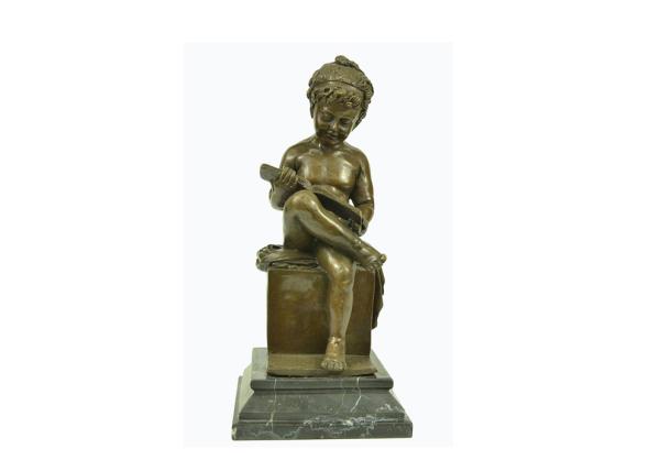 Home Decoration Antique Cast Iron Statues / Vintage Bronze Statues