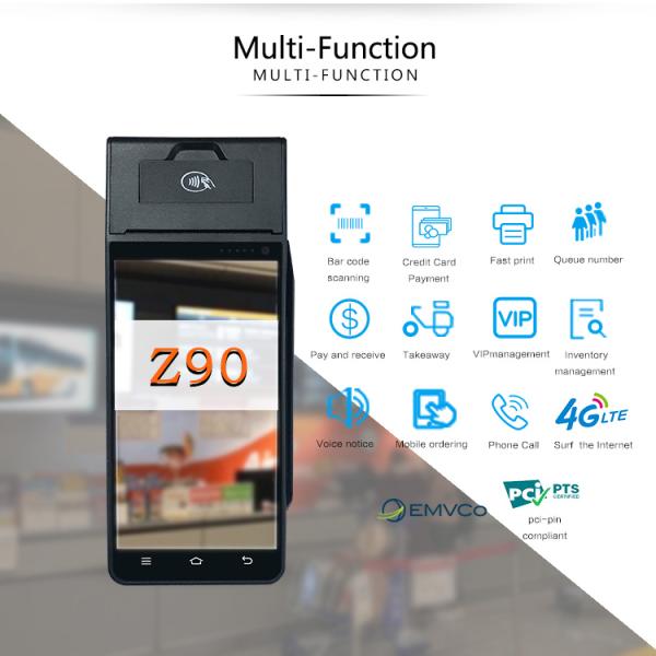 4G Smart Android Handheld Pos Terminal With High Speed Thermal Printer
