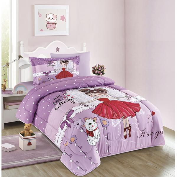 Домашний 4PCS набор Милый мультфильм Печатный детский одеял на 100% хлопка Постельное белье