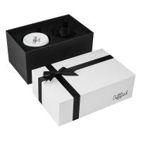 Emballage en carton rigide de luxe, tasse à café en céramique, boîte cadeau à mousse et noeud