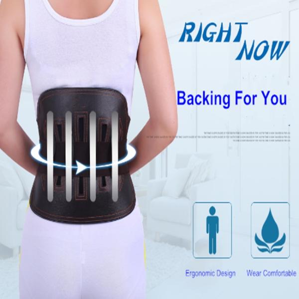 Alivio de cuero de la correa de la ayuda de la parte posterior lumbar de las placas de acero el dolor de la cintura