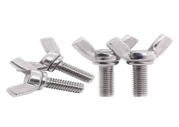18-8 Stainless Steel Plain Round Wing Butterfly Wing Machine Screw With Hex Nut DIN316