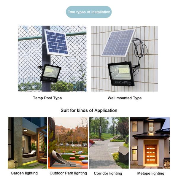 300 Watt IP65 Solar Powered Led Flood Light Outdoor Die-Cast Aluminum Housing