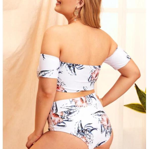 2019 New Plus Size Two piece Tassel High Waist  Swimsuit Women Push up