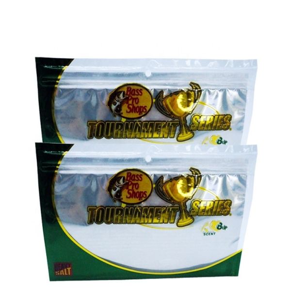 Customized Size Zipper Bag Soft Plastic Packaging Fishing Lure Bait Bags Custom Printed Aluminum Foil for Fishing Worms
