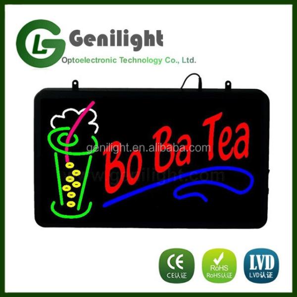 Working Lifetime of 50000 hours Bo Ba Tea Logo Beer Bar Pub Store Light Sign for Shops