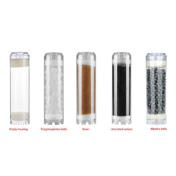 Empty Refillable Ceramic Ball Ion Exchange Resin Activated Carbon Filter Cartridge