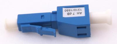 Blue LC Fiber Attenuator For Testing Equipment , Fixed Optical Attenuator 7 DB 10 DB