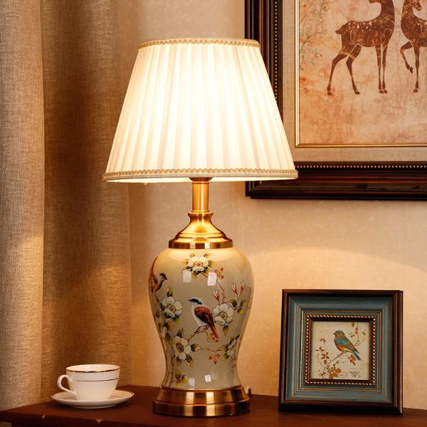 Chinese-Style Ceramic Table Lamp Classical Household Bedside Lamp(WH-MTB-119)