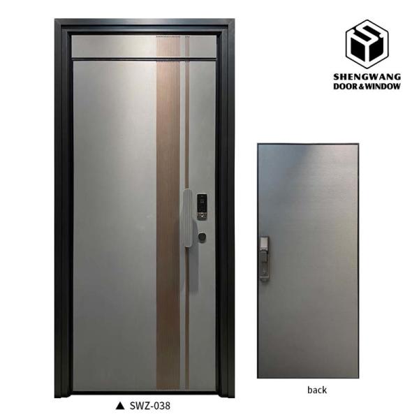 Indoor Residential Aluminum Swing Door Commercial Swing Doors Powder Coating Finishing