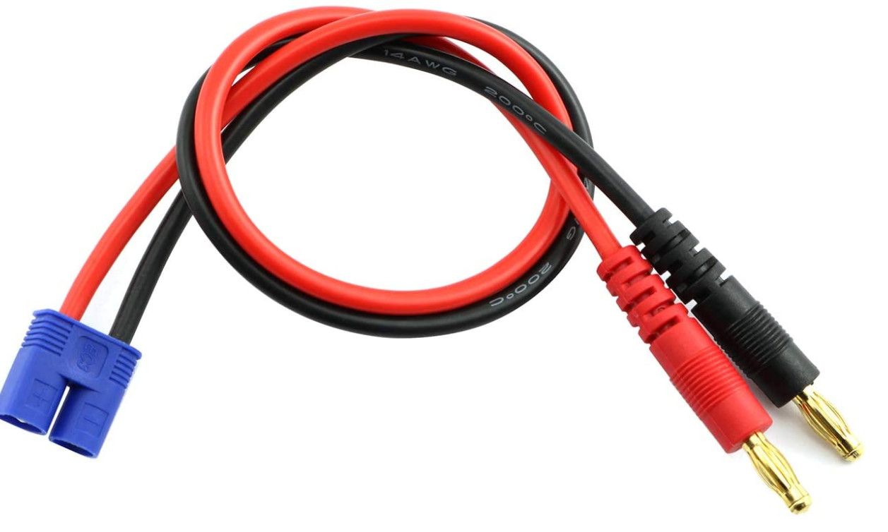 заряжатель 14awg 30cm RC водит штепсельные вилки банана 4mm мужские к переходнику разъем-вилки EC3