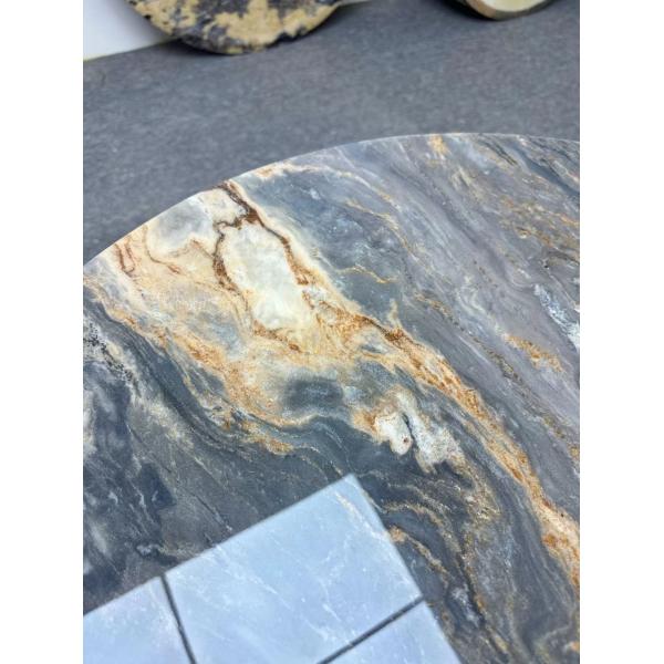 Palissandro Mesa de comedor de mármol azul de lujo redonda brasileña