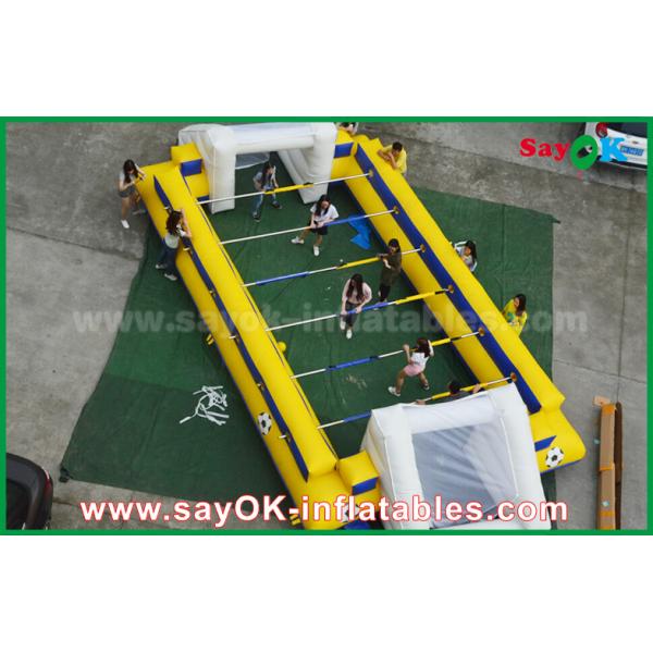inflatable party games for adults Yellow Inflatable Sports Games Inflatable Football Field / Soccer Pitch With Goal