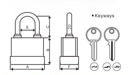 High Security Padlock Curved Shape Plastic Waterproof Cover Steel Padlock ( Hard Bottom Cover Style )