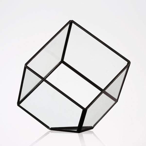 Geometric Cubic Moss Glass Homeware Flower Plant terrarium Planter Seamless Solder