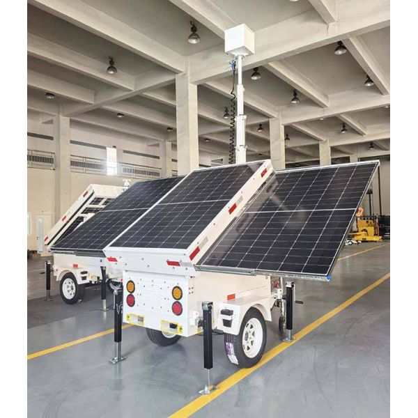 Mobile Security Camera Trailer Mobile CCTV Trailer For Building Works Security