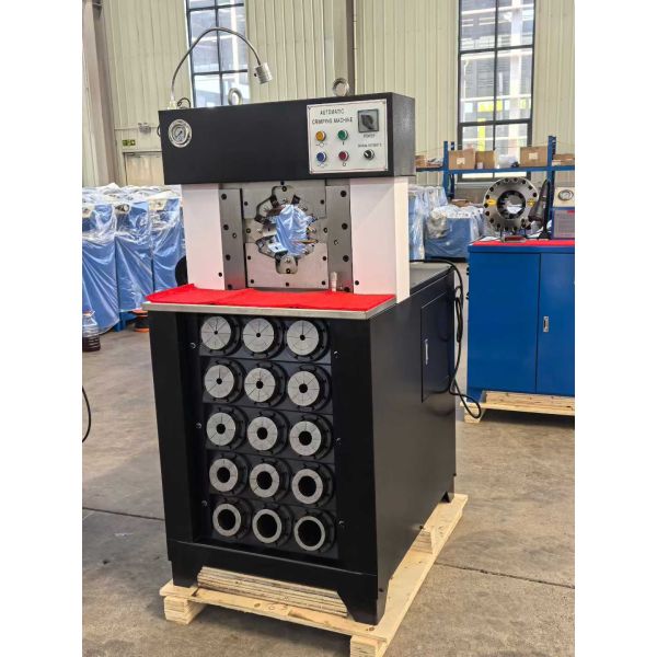 3 Inch Super Thiness Model Hydraulic Hose Crimping Machine Black And Blue Color With 6-76mm Crimping Range 165mm Max Opening And 15 Dies