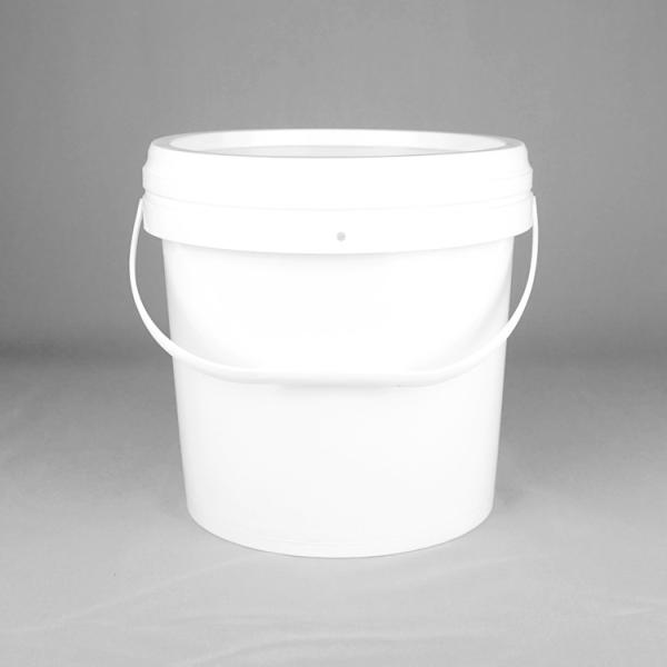 9L White Plastic Paint Bucket with Lid for Custom Packaging