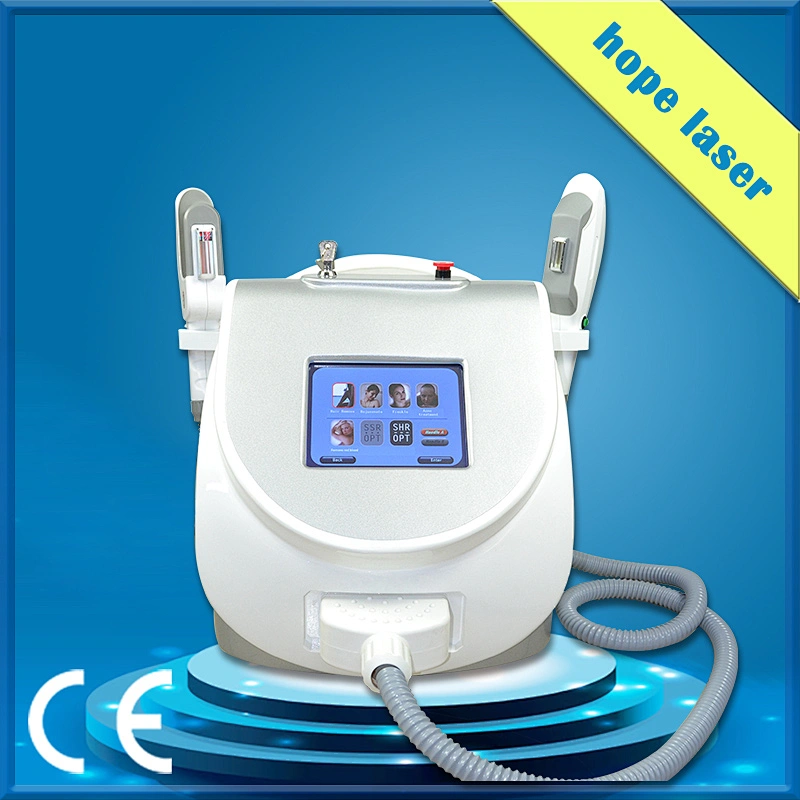 Beauty salon and spa use shr laser two handles ipl shr opt portable hair removal machine