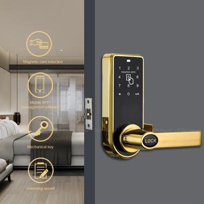 Luxury Zinc Alloy Hotel Smart Digital Door Lock TTLock Code Card Key Unlock