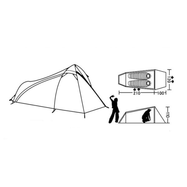 Уютные на открытом воздухе располагаясь лагерем шатры оранжевое PU8000mm покрыли сень рамки Ripstop нейлона 360T алюминиевую