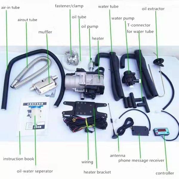 Подогреватель стоянки тележки воды ISO9001 алюминиевый 12V 5KW