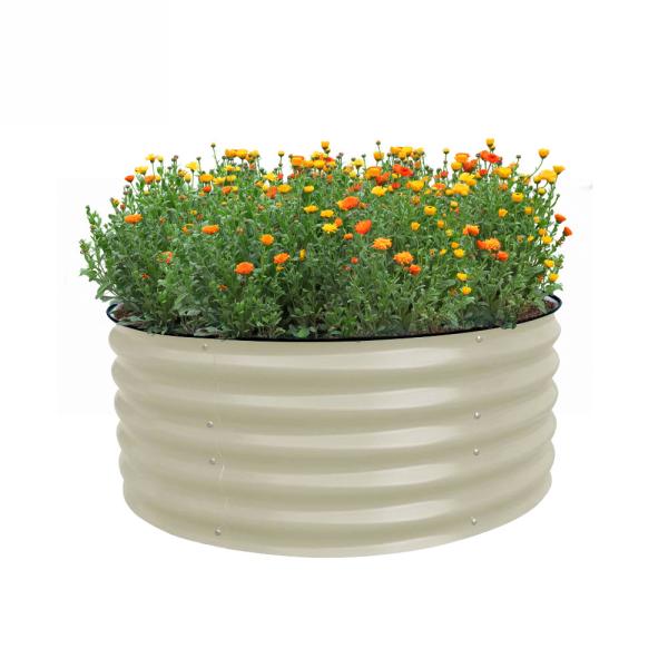 3.5*1.4Ft Galvanized Round Raised Garden Beds For Flower Ruggedized