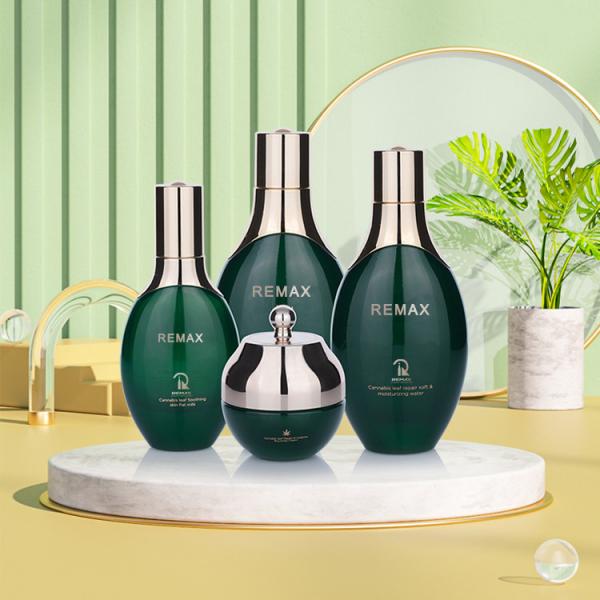 Emballage cosmétique en verre de luxe de 120 ml Lotion verte pour soins personnels