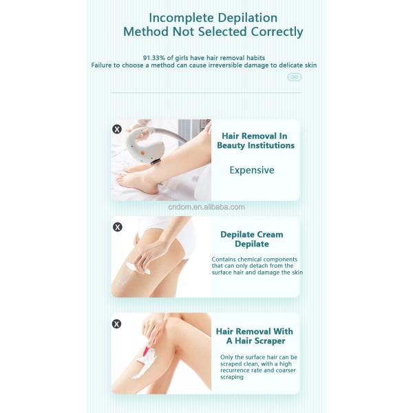 5 Modes Painless Crystal Hair Removal Device 0.2kg for Smooth and Hair-free Skin