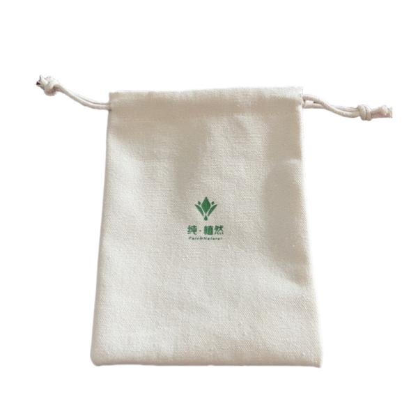 Eco Friendly Cosmetic Calico Drawstring Bags With Custom Printing And Size